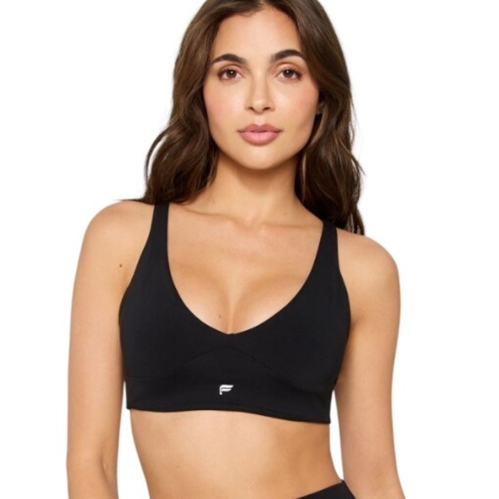 Fabletics PureLuxe Longline Low Impact Bra Black Medium Adjustable Straps